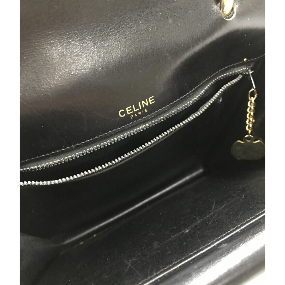 Celine black leather top handle bag - Picture 3 of 6